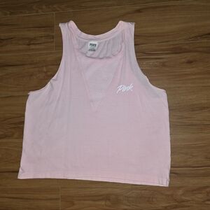 PINK Victoria's Secret Vintage Y2K Tank Top Mesh V Neck Design